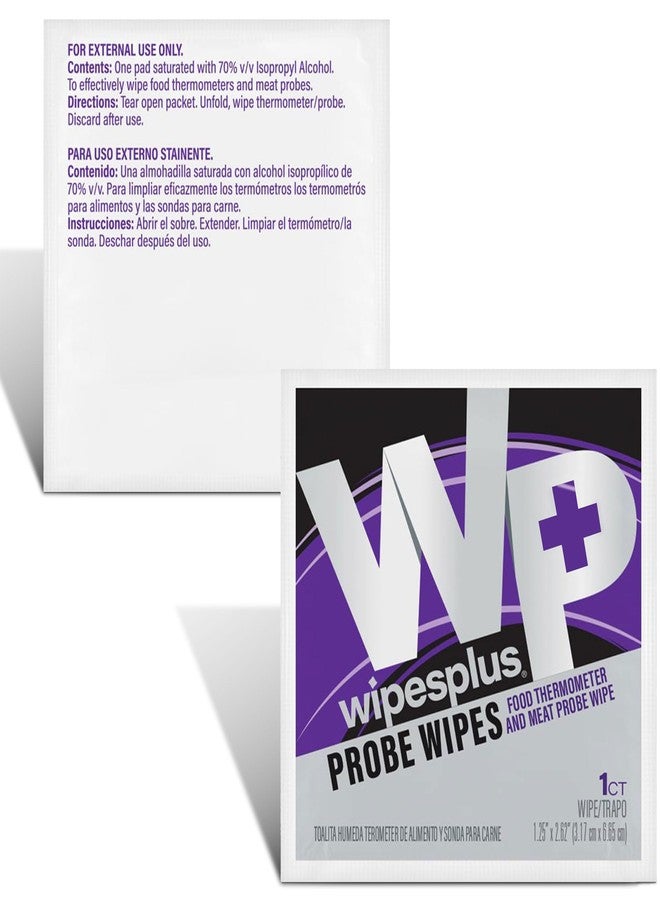 WIPESPLUS Thermometer Sanitizing Wipes - Probe Wipe Sachet - 100 Wipes - Image 2